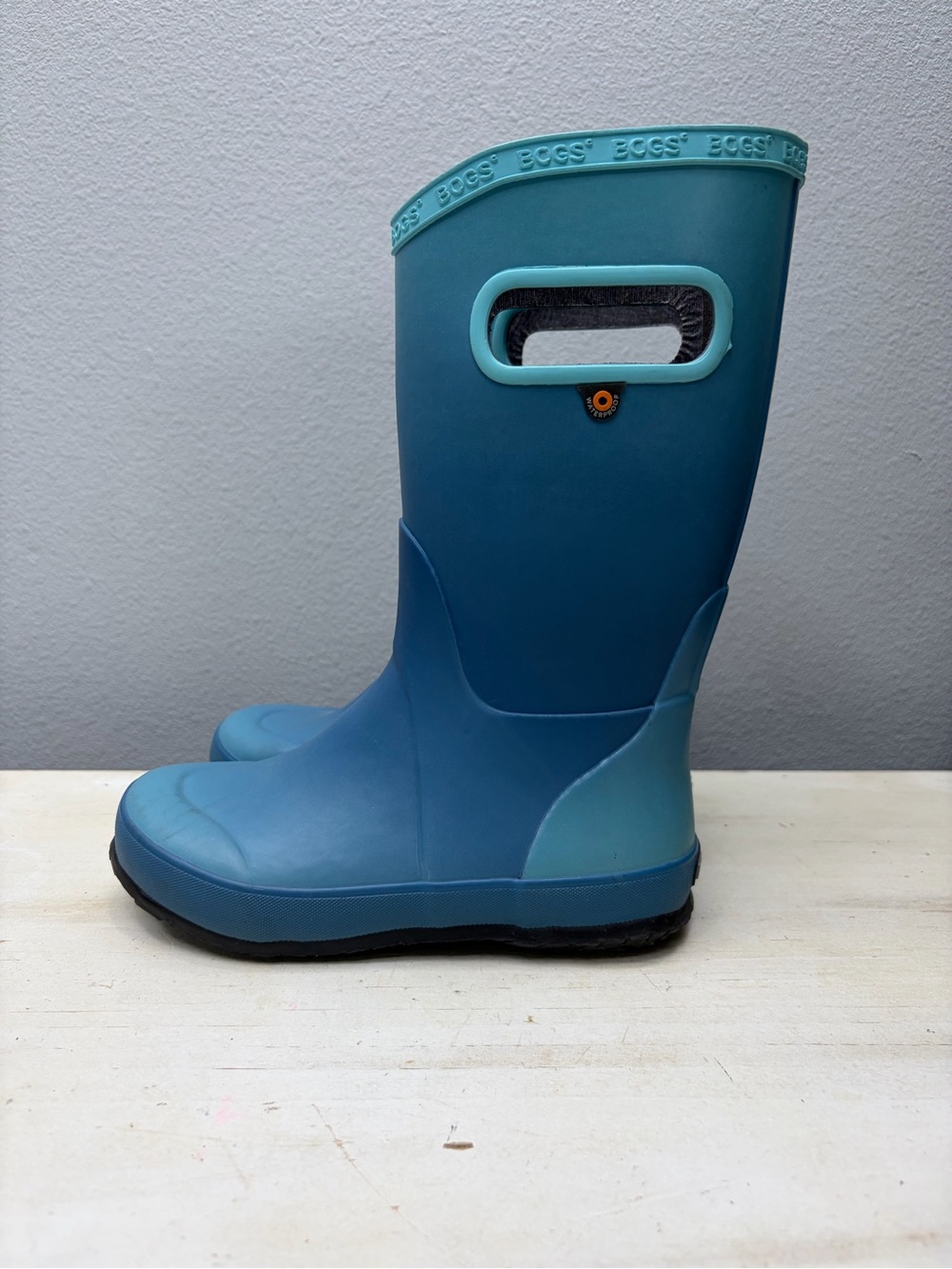 Bogs Blue Rubber Classic Pull Up Boots Size Youth 1 Boys